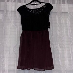 Dynamite Black and Plum Mini Dress